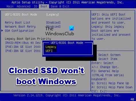 cloned disc does not boot